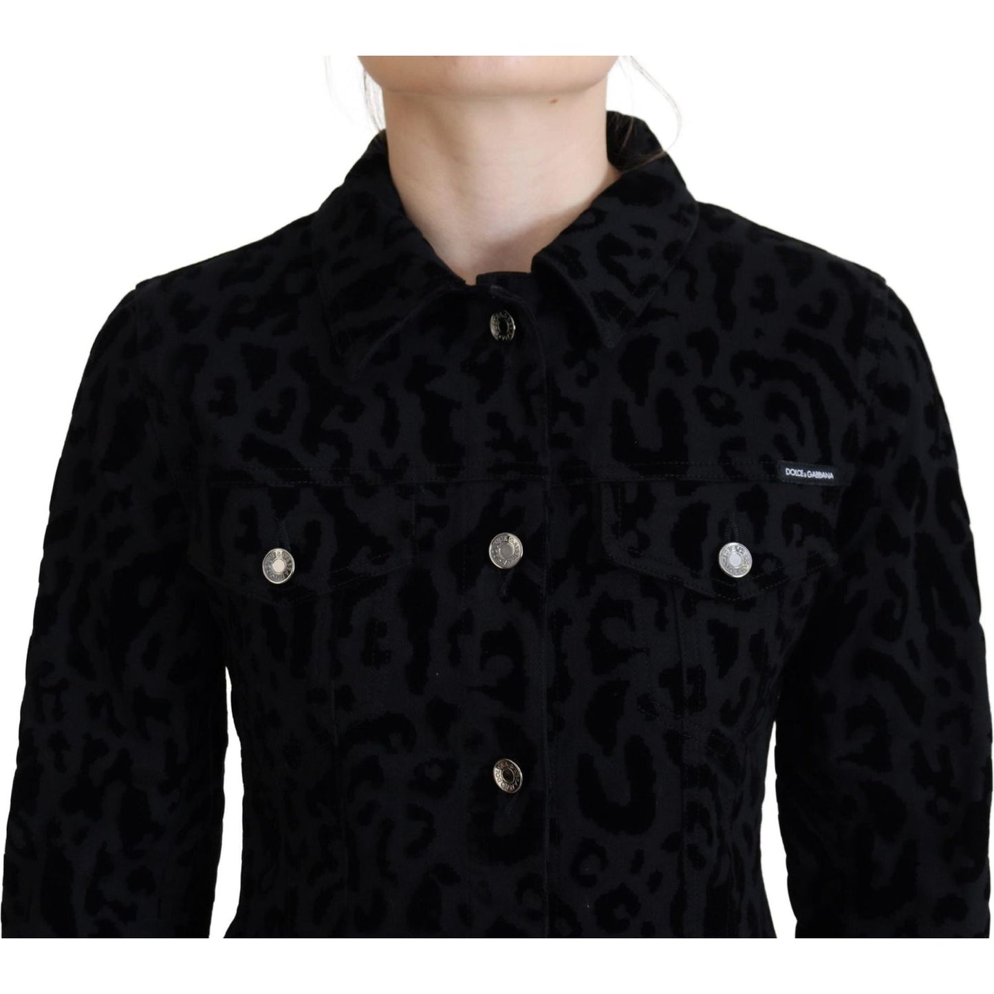 Dolce & Gabbana Chic Leopard Pattern Denim Jacket Dolce & Gabbana