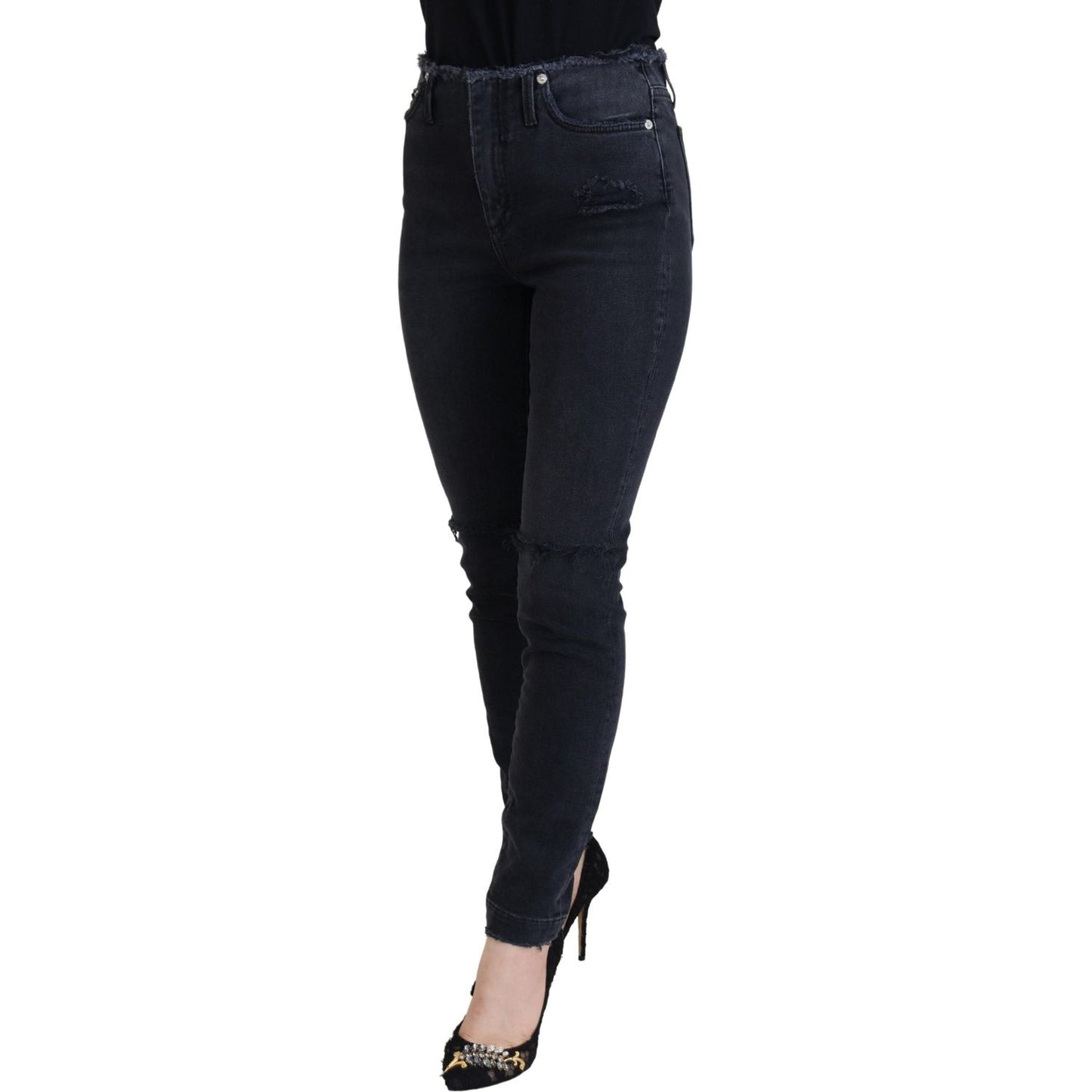 Dolce & Gabbana Sleek Black Denim Pants - Italian Couture Dolce & Gabbana