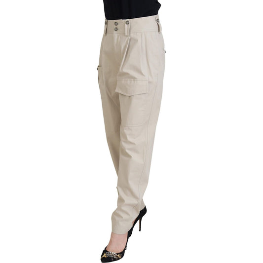 Dolce & Gabbana Elegant Beige Cotton Trousers Jeans & Pants Dolce & Gabbana