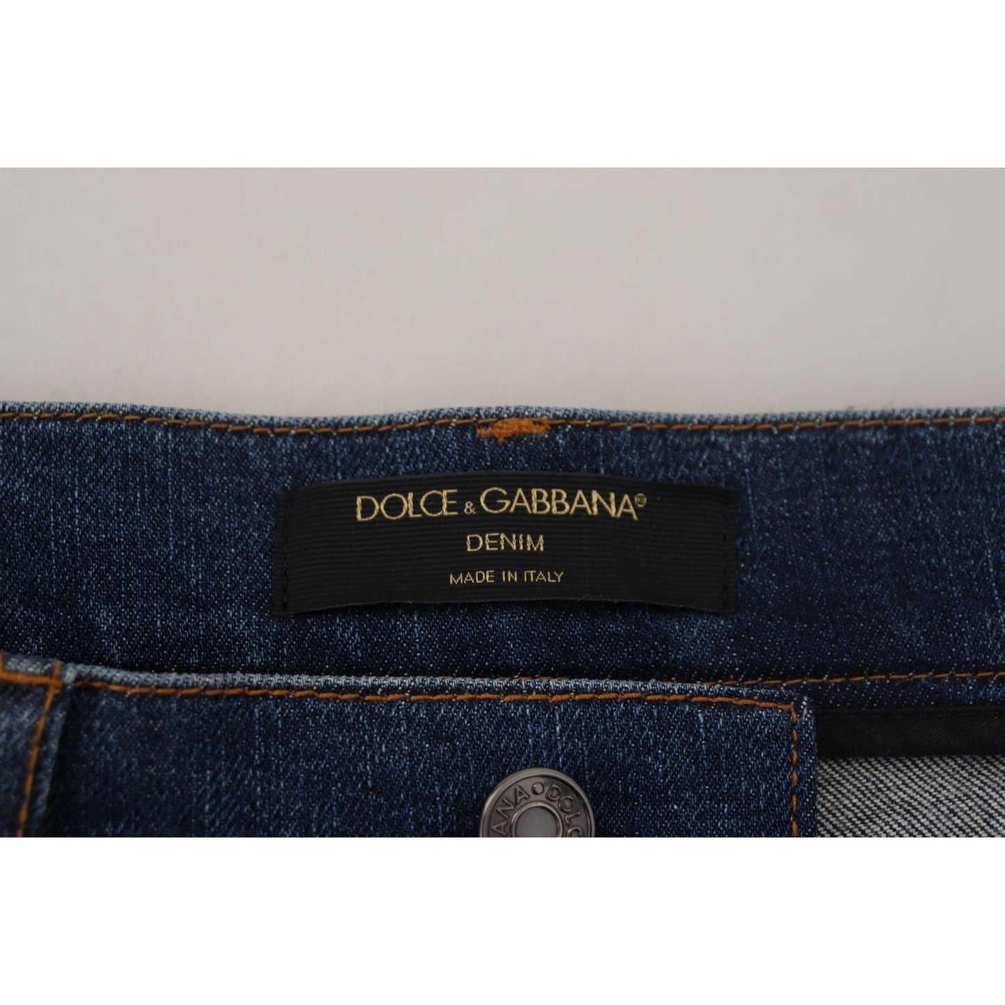 Dolce & Gabbana Elegant Floral Lace Front Denim Jeans & Pants Dolce & Gabbana