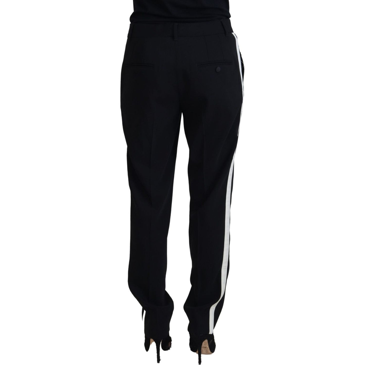 Dolce & Gabbana Elegant Black Wool-Silk Blend Trousers Dolce & Gabbana