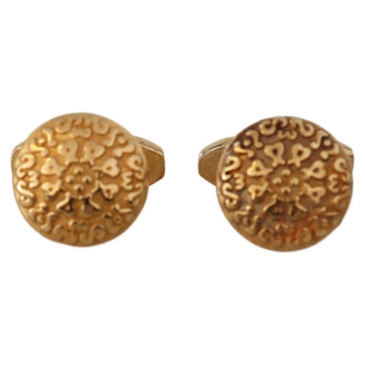 Dolce & Gabbana Elegant Gold Plated Brass Men's Cufflinks Cufflinks Dolce & Gabbana