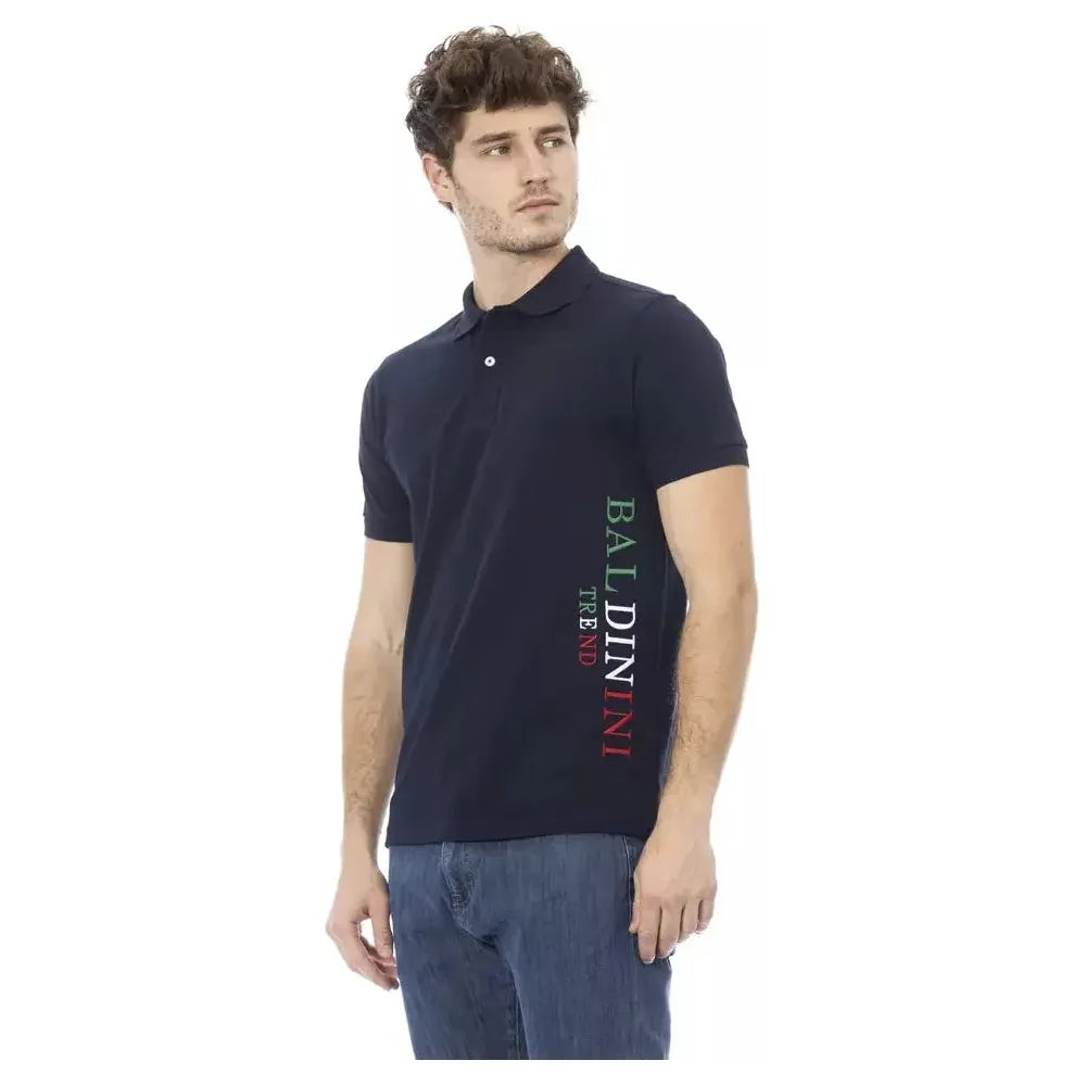 Baldinini Trend Blue Cotton Men Polo Baldinini Trend