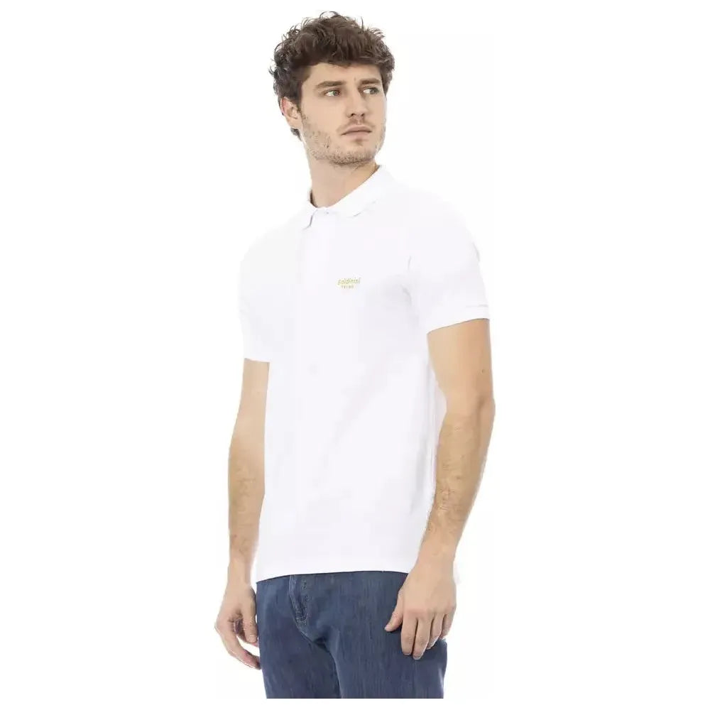 Baldinini Trend White Cotton Men Polo Baldinini Trend