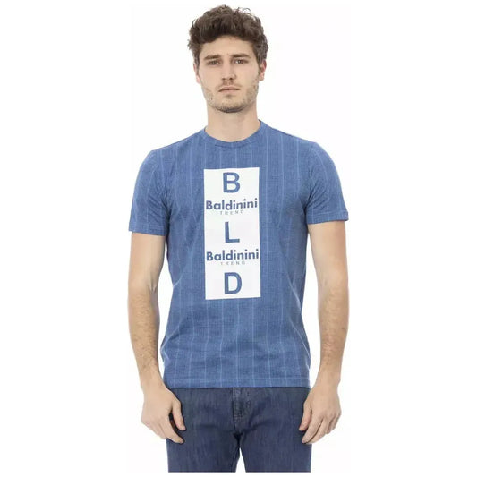 Baldinini Trend Light Blue Cotton Men T-Shirt Baldinini Trend