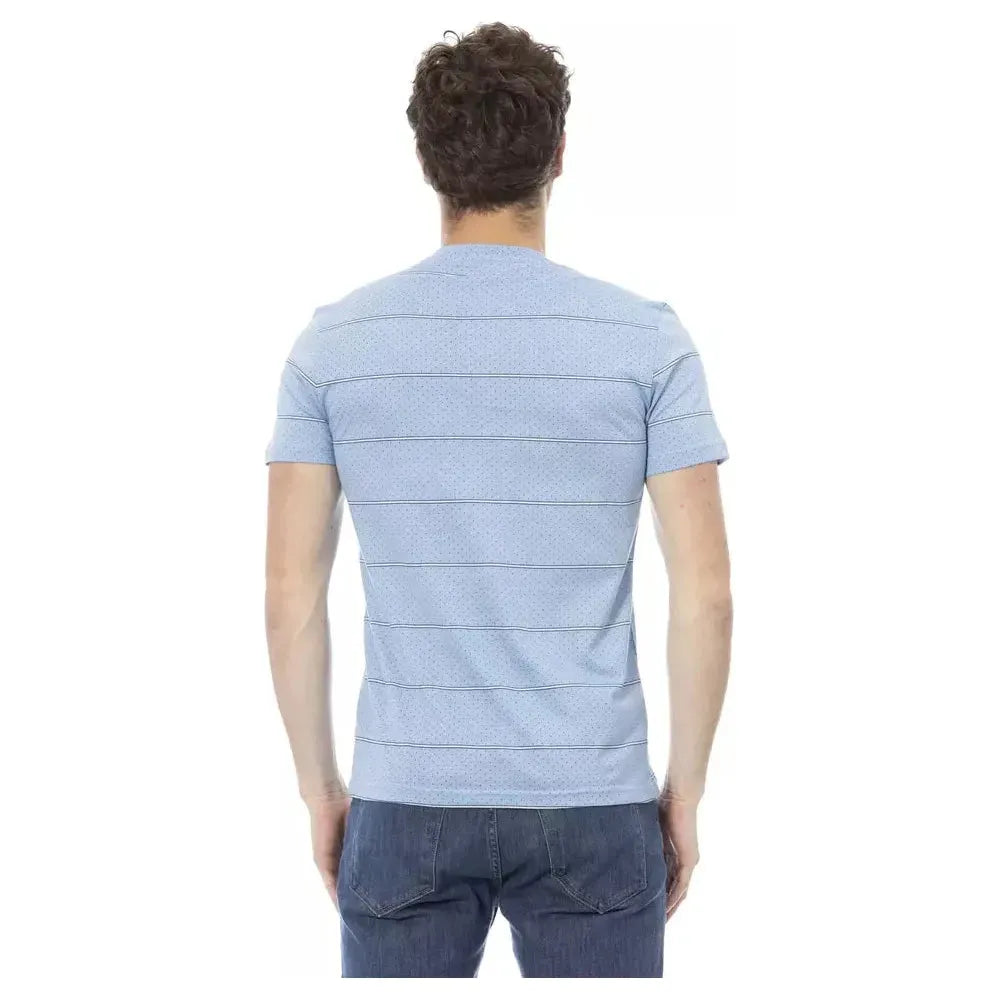 Baldinini Trend Light Blue Cotton Men T-Shirt Baldinini Trend