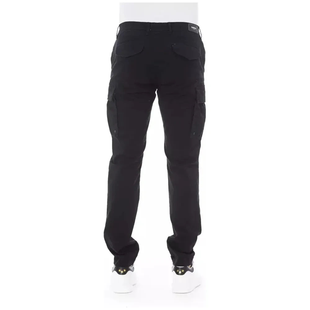 Baldinini Trend Sleek Black Cargo Trousers - Stretch Cotton Blend Baldinini Trend