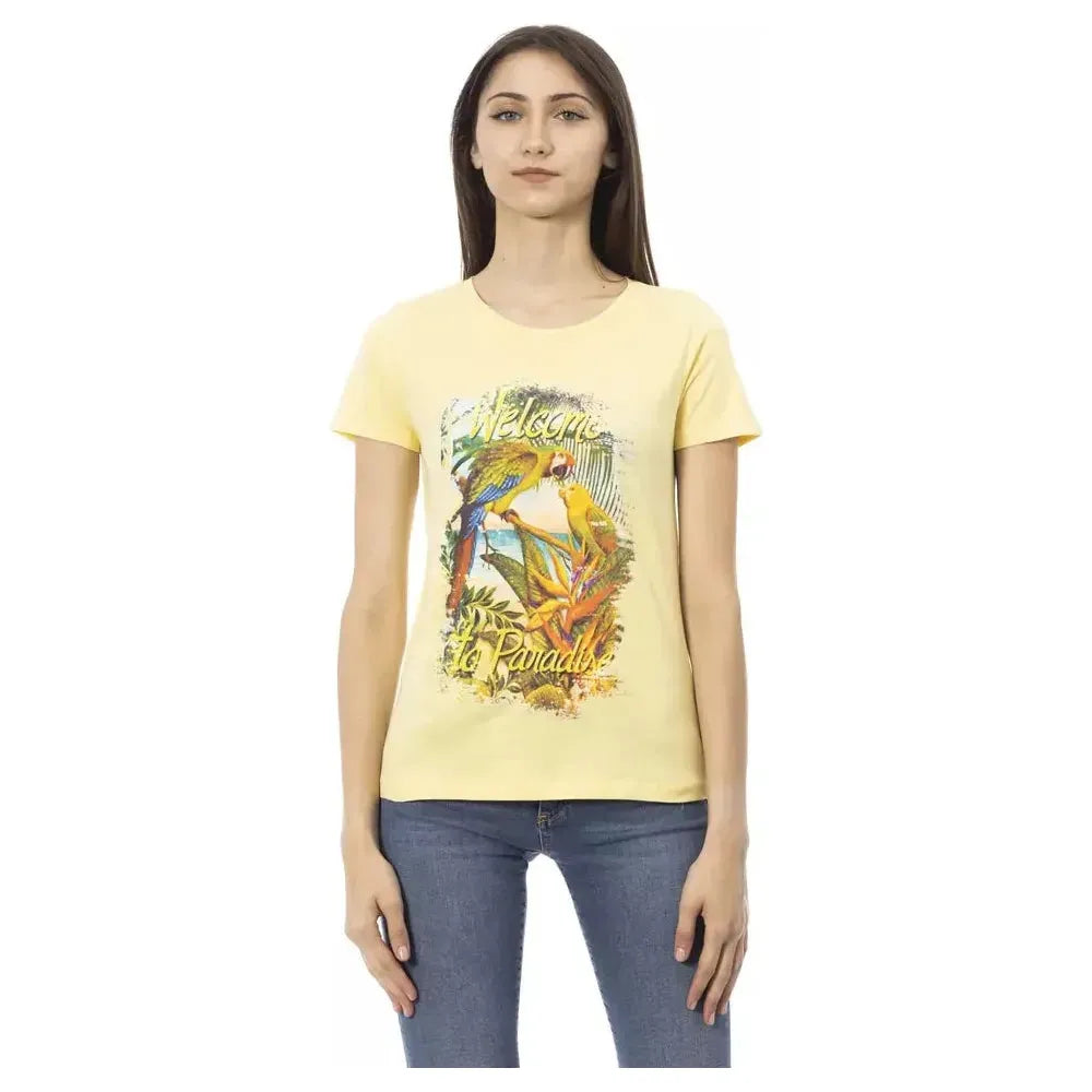 Trussardi Action Yellow Cotton Women Top Trussardi Action