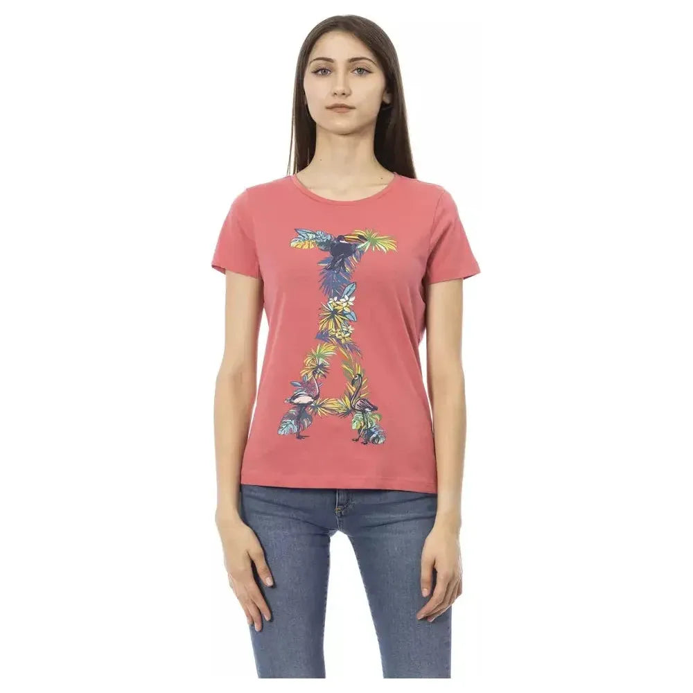 Trussardi Action Fuchsia Cotton Women T-Shirt Trussardi Action Rosy Brown