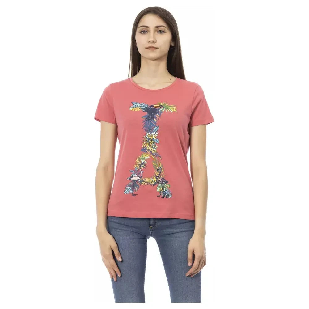 Trussardi Action Chic Fuchsia Short Sleeve Fashion Tee Trussardi Action Rosy Brown
