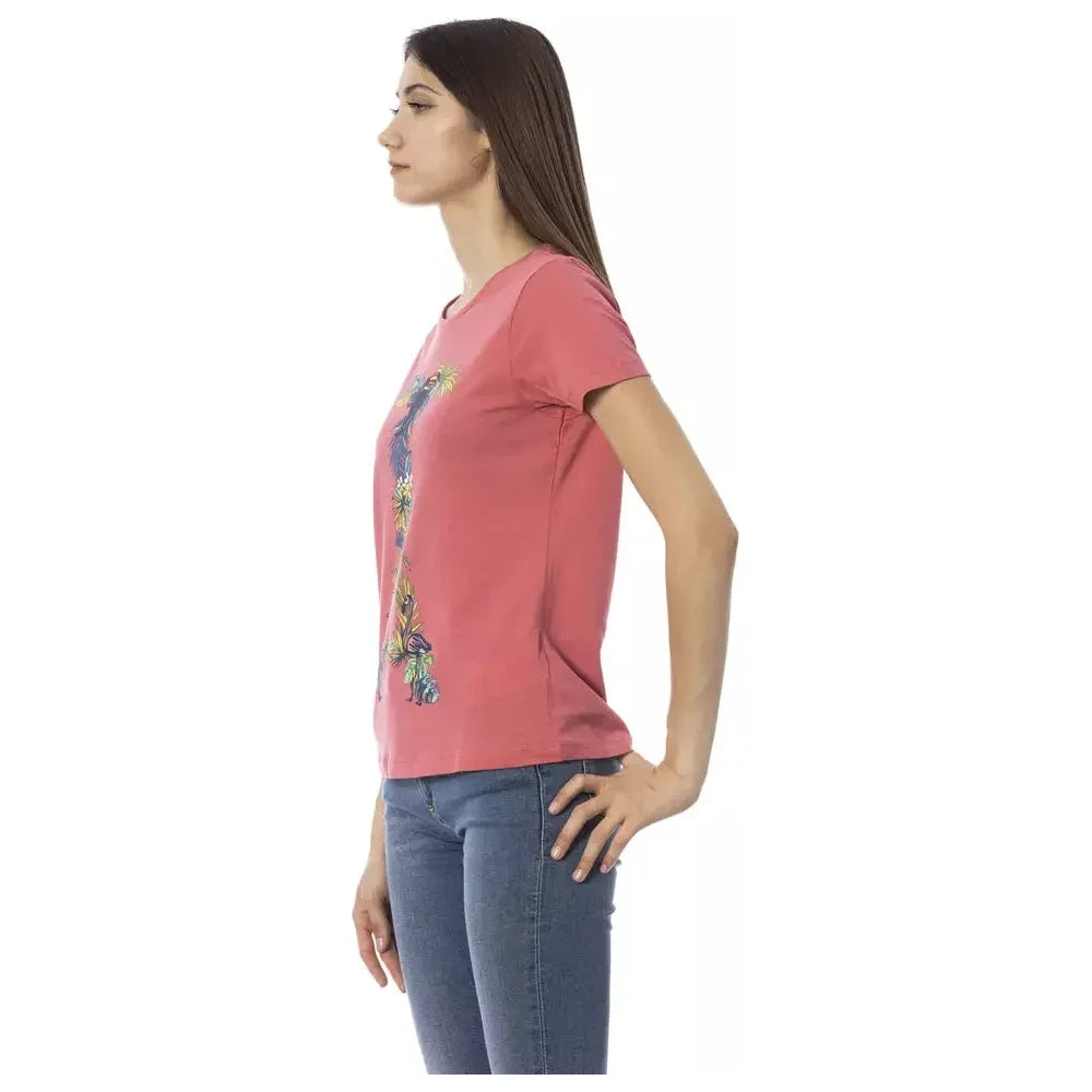 Trussardi Action Chic Fuchsia Short Sleeve Fashion Tee Trussardi Action Rosy Brown