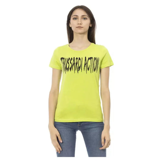 Trussardi Action Green Cotton Women Top Trussardi Action