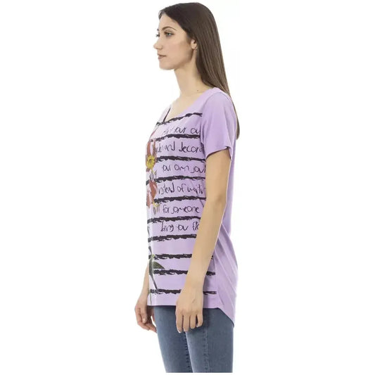 Trussardi Action Purple Cotton Women Top Trussardi Action