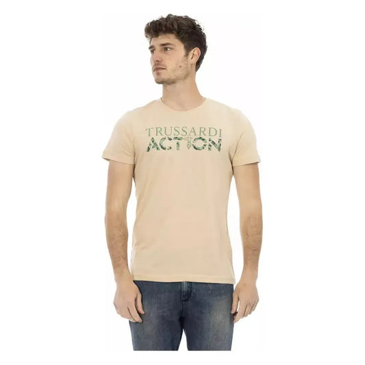 Trussardi Action Beige Cotton Men's T-Shirt Trussardi Action
