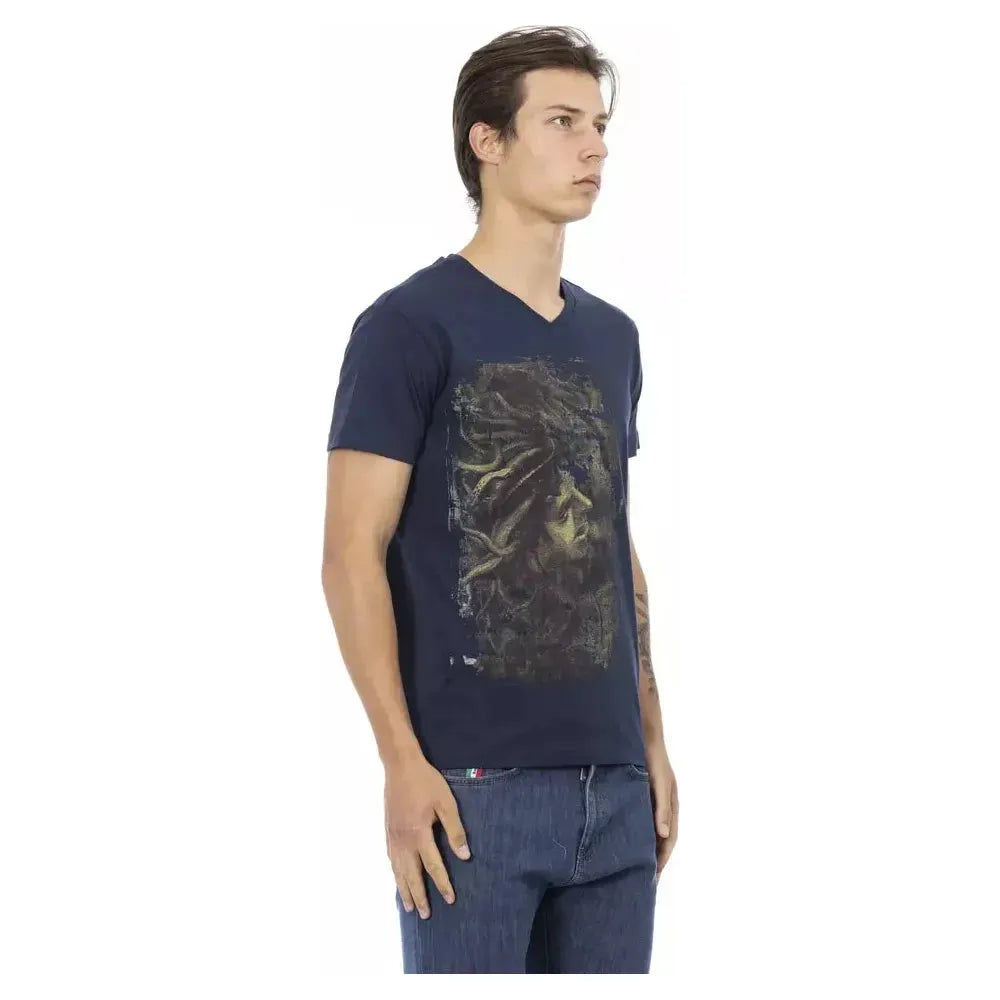 Trussardi Action Blue Cotton Men T-Shirt Trussardi Action