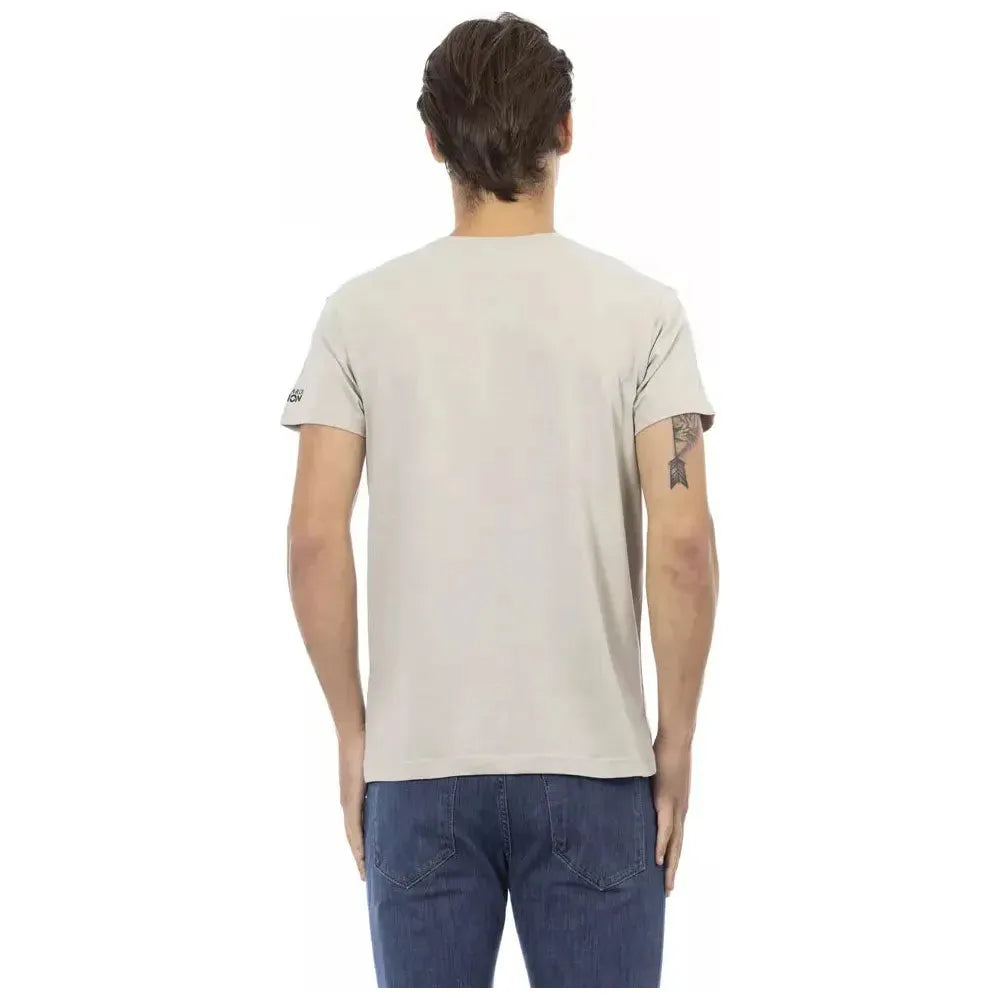 Trussardi Action Beige Cotton Men T-Shirt Trussardi Action