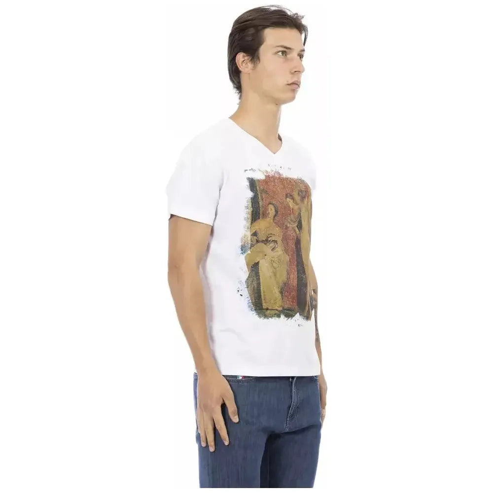 Trussardi Action White Cotton Men T-Shirt Trussardi Action