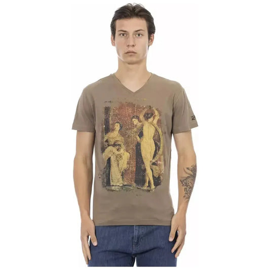 Trussardi Action Brown Cotton Men T-Shirt Trussardi Action