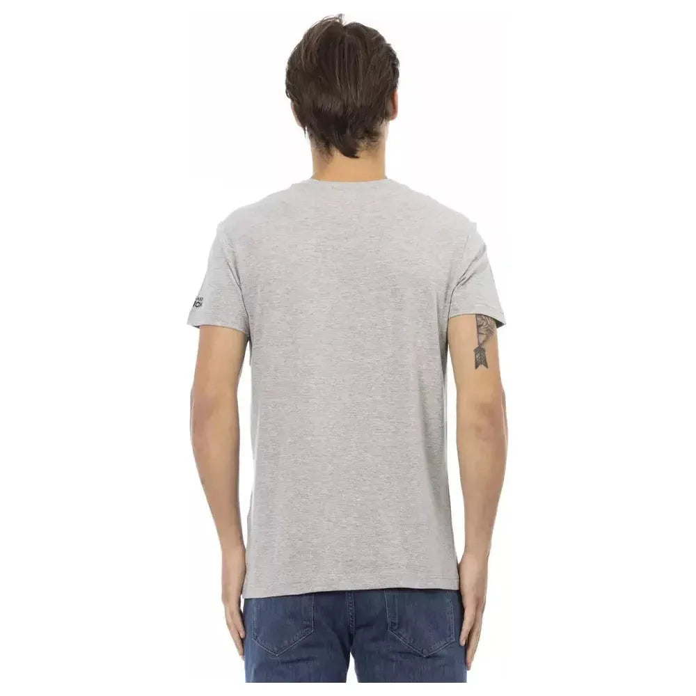 Trussardi Action Gray Cotton Men T-Shirt Trussardi Action