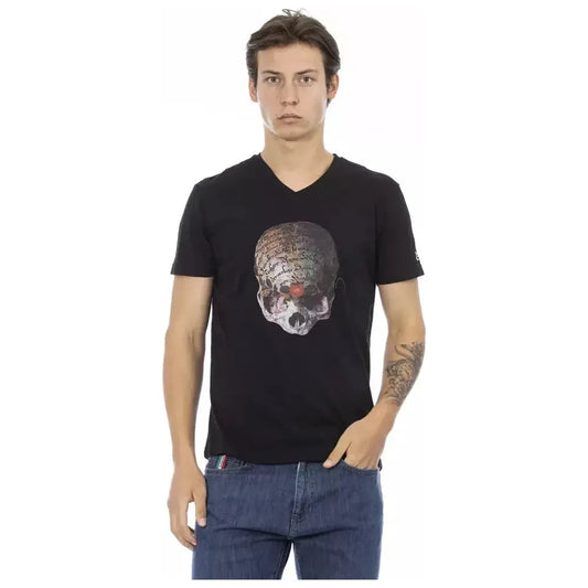 Trussardi Action Black Cotton Men T-Shirt Trussardi Action