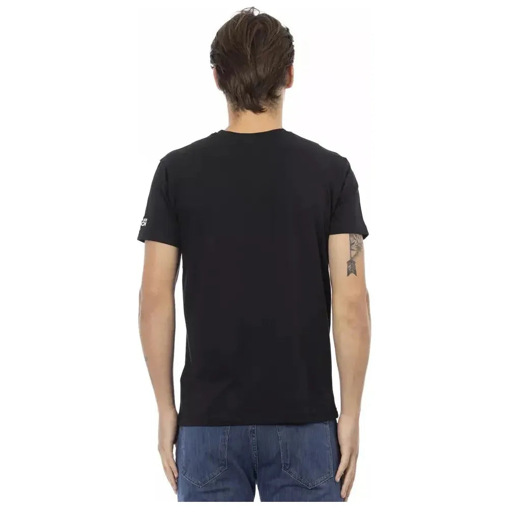 Trussardi Action Black Cotton Men T-Shirt Trussardi Action