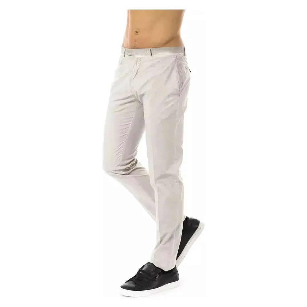 Uominitaliani Gray Cotton Men Pant Uominitaliani