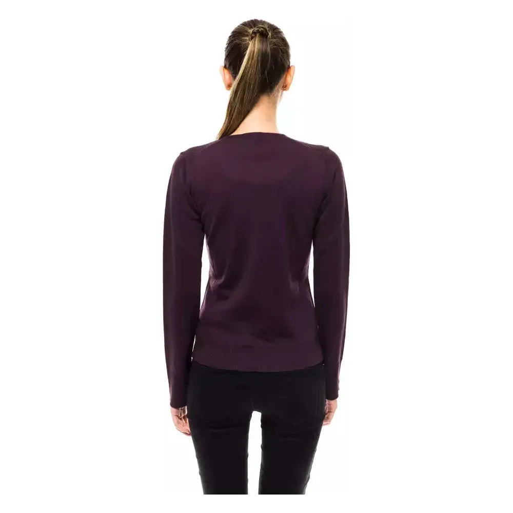 Montana Blu Purple Wool Women Sweater Montana Blu Black