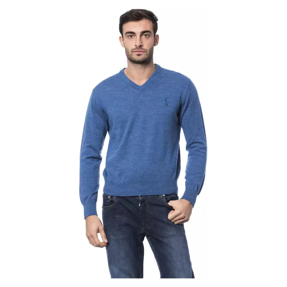 Billionaire Italian Couture Blue Merino Wool Sweater