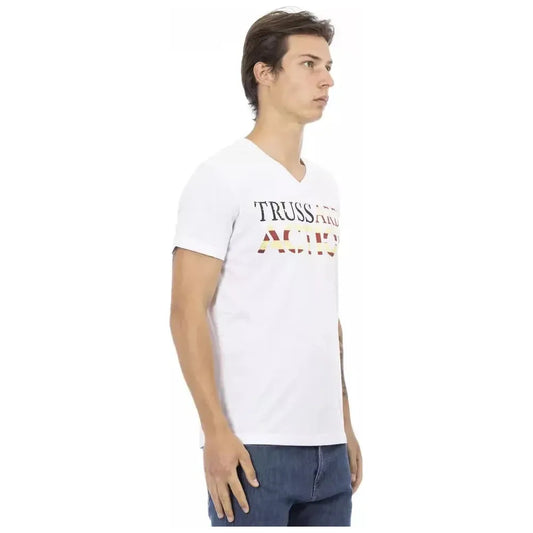 Trussardi Action White Cotton Men T-Shirt Trussardi Action