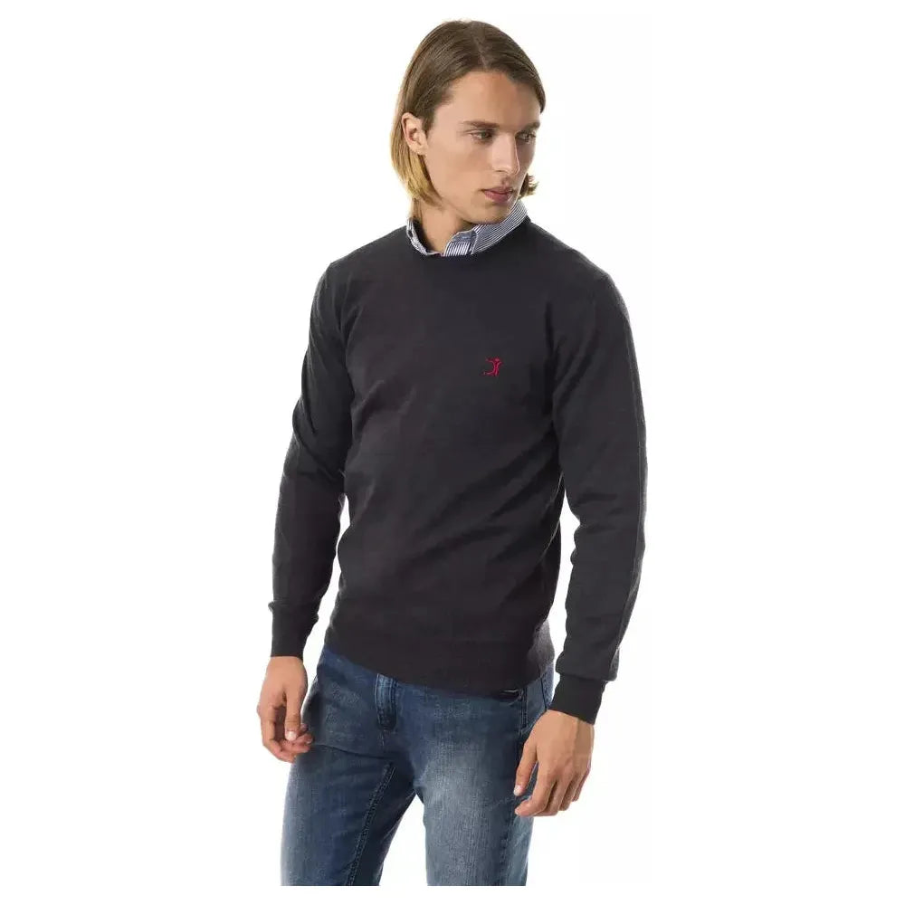 Uominitaliani Gray Merino Men Sweater Uominitaliani