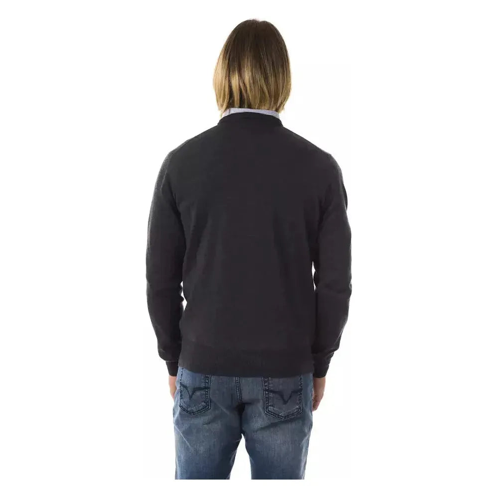 Uominitaliani Gray Merino Men Sweater Uominitaliani