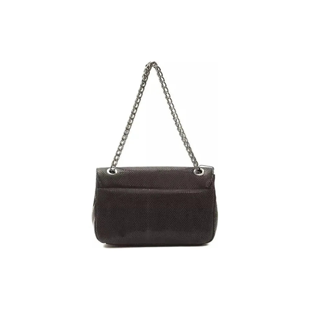 Pompei Donatella Black Leather Women Crossbody Bag Pompei Donatella