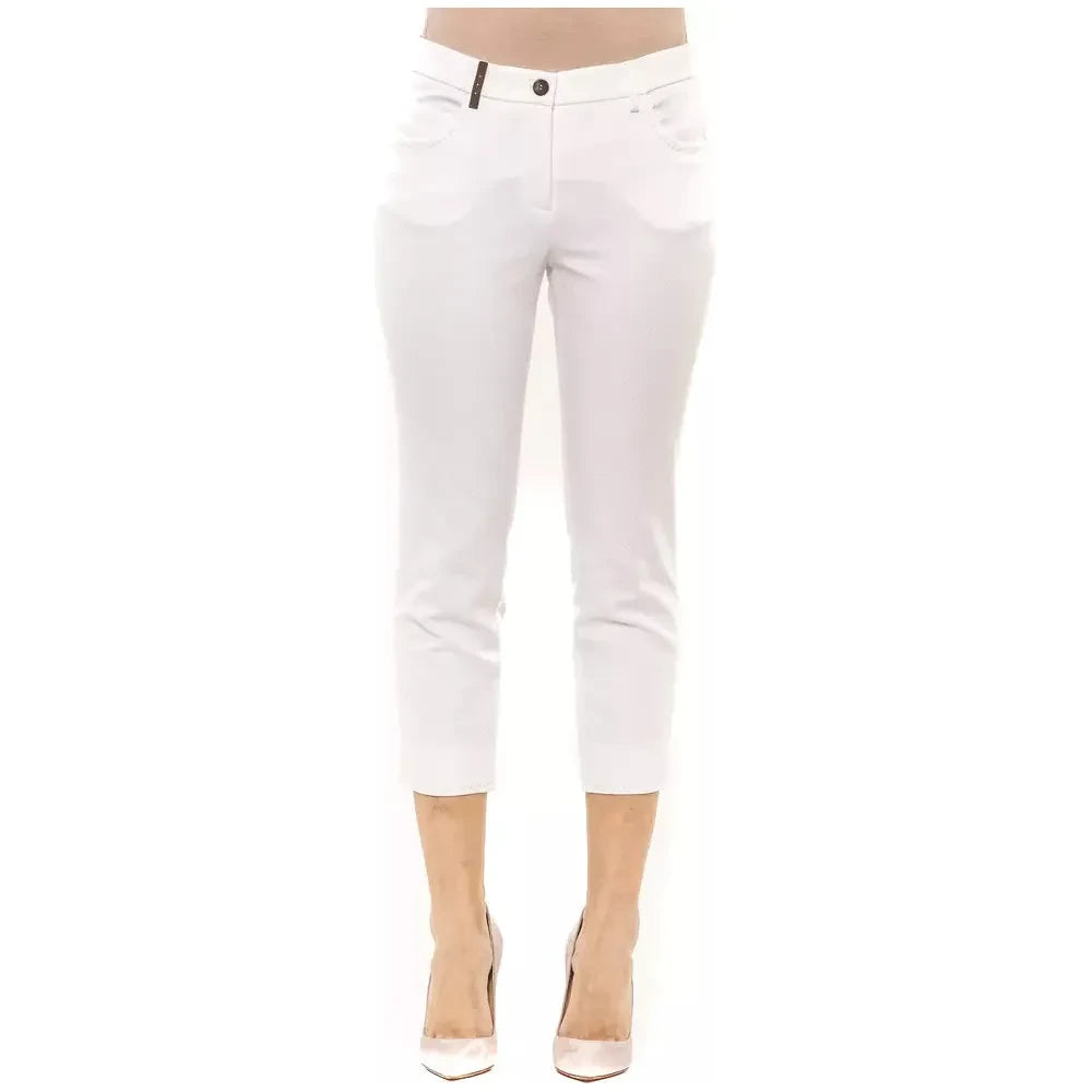 Peserico White Cotton Women Pant Peserico