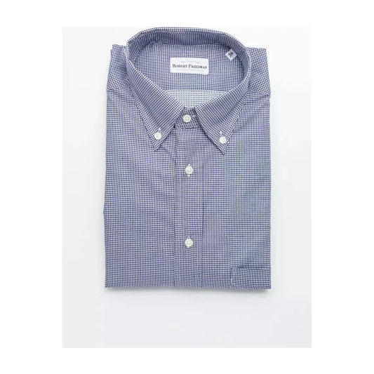 Robert Friedman Blue Cotton Men Shirt Robert Friedman