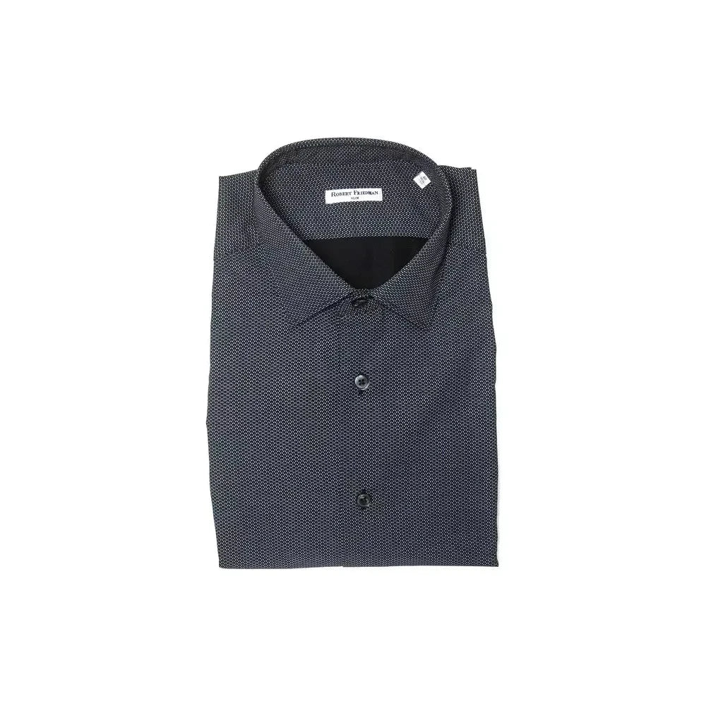 Robert Friedman Black Cotton Men Shirt Robert Friedman