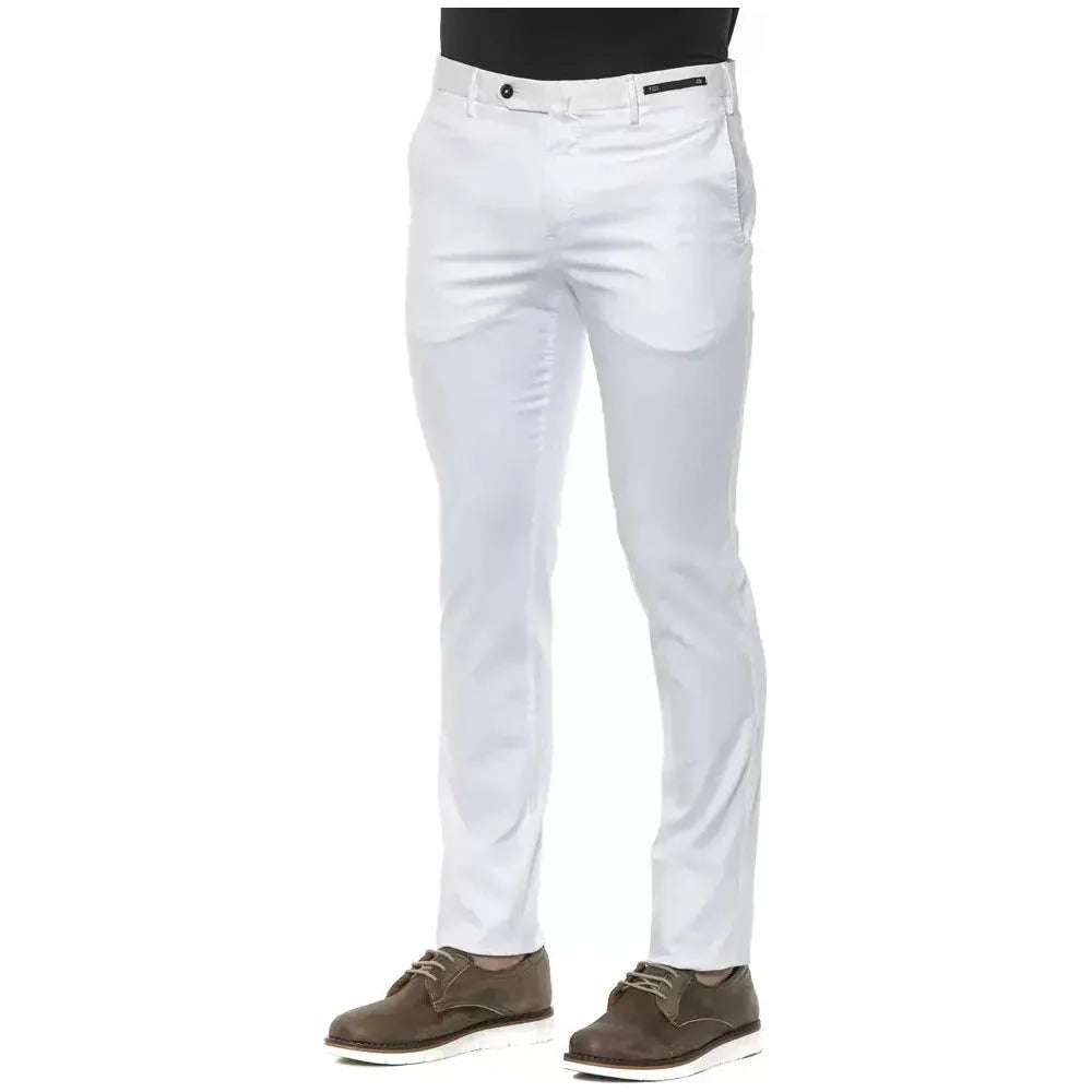 PT Torino White Cotton Men Trouser Jeans & Pants PT Torino