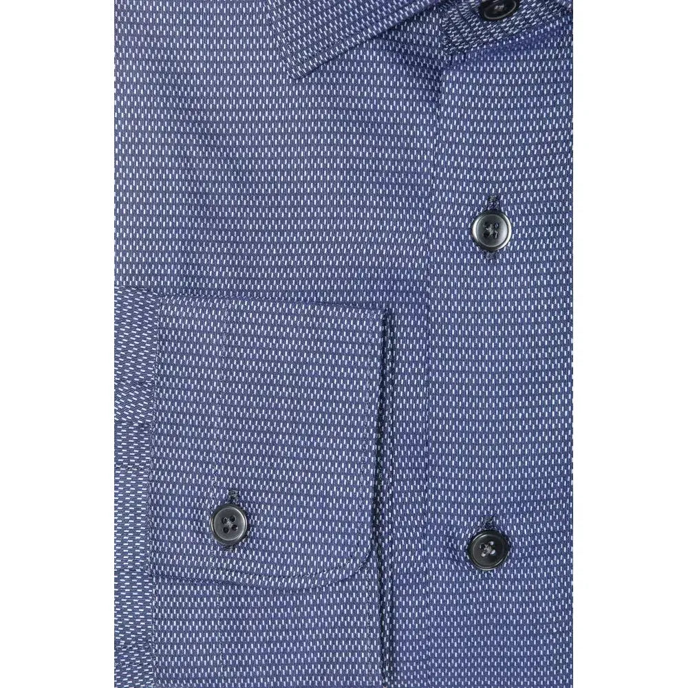 Robert Friedman Blue Cotton Men Shirt Robert Friedman