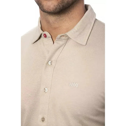 Verri Beige Cotton Men Shirt