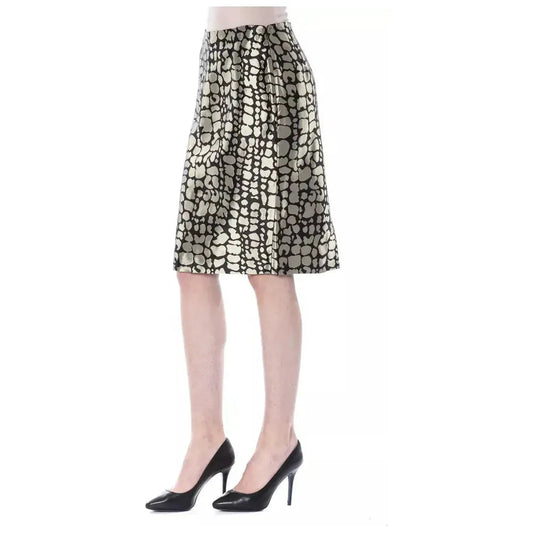 BYBLOS Gold Viscose Women Skirt WOMAN SKIRTS BYBLOS