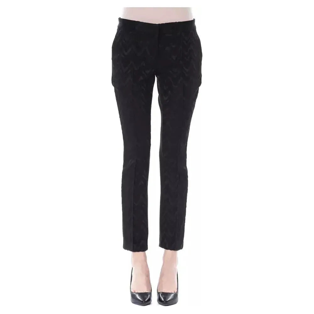 BYBLOS Black Marabou Women Pants BYBLOS