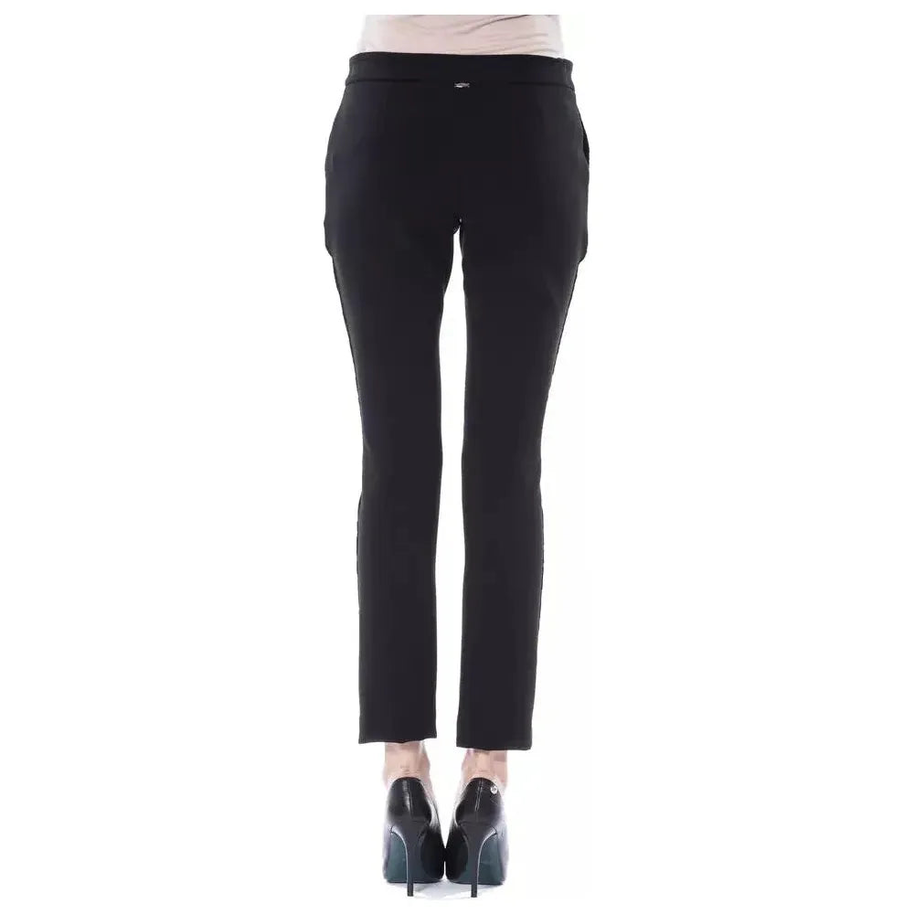 BYBLOS Black Marabou Women Pants BYBLOS
