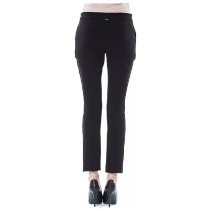 BYBLOS Black Marabou Women Pants BYBLOS