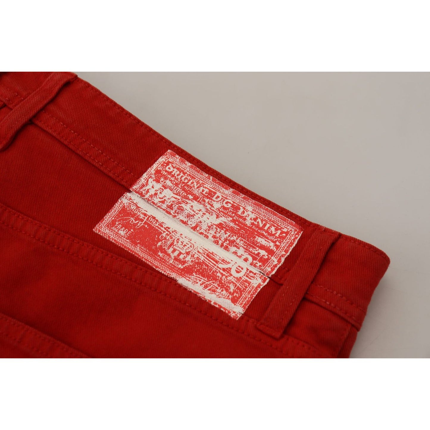 Dolce & Gabbana Chic Red Cotton Denim Pants Dolce & Gabbana