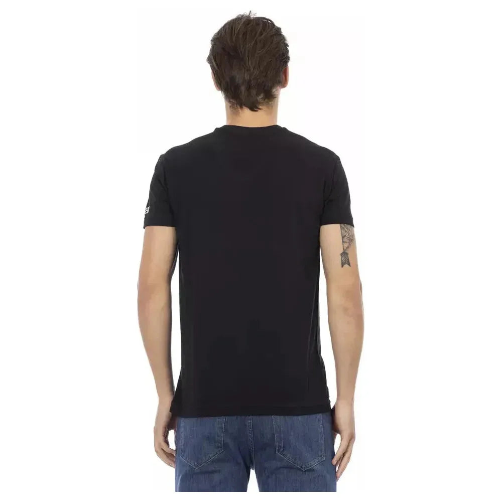 Trussardi Action Black Cotton Men T-Shirt Trussardi Action