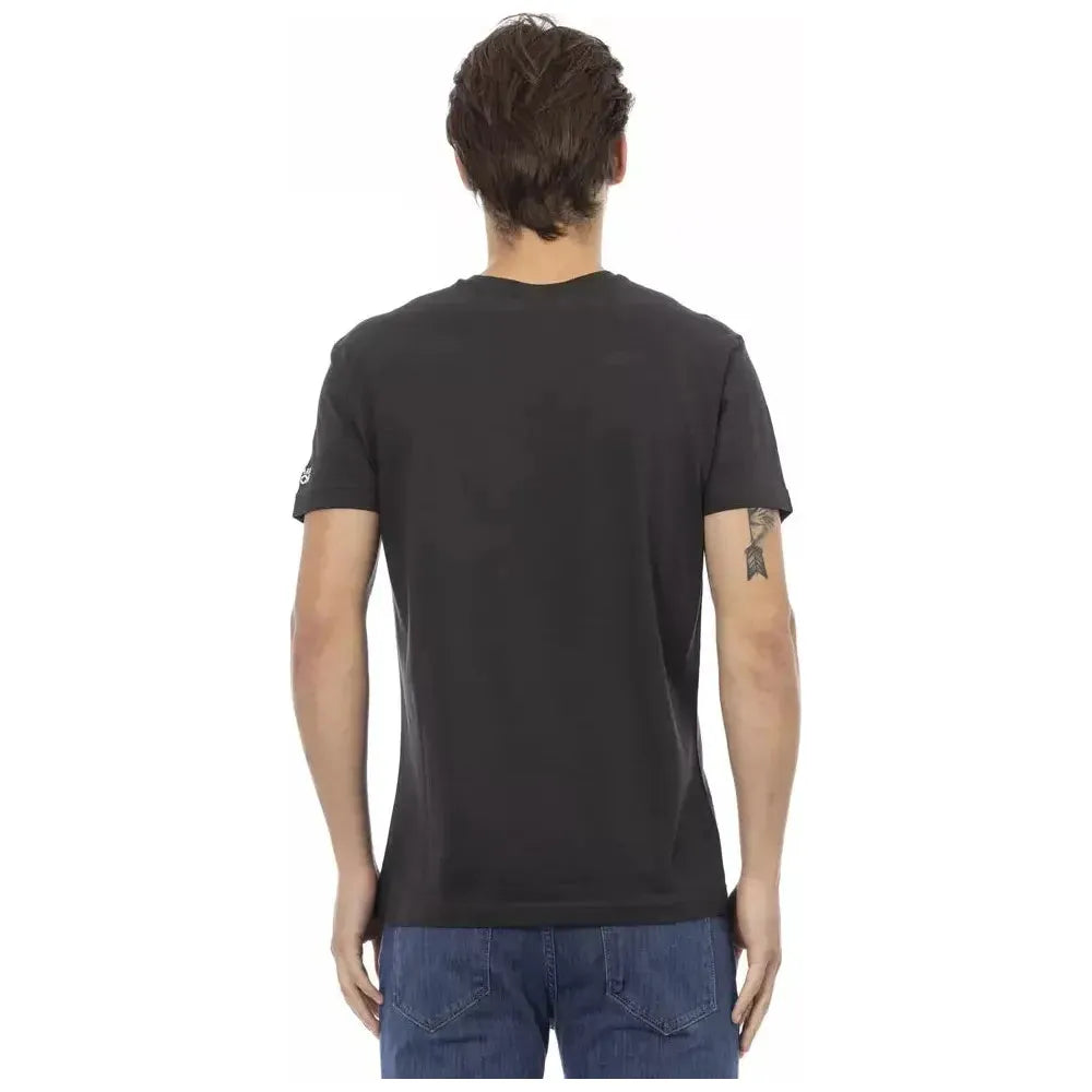 Trussardi Action Black Cotton Men T-Shirt Trussardi Action