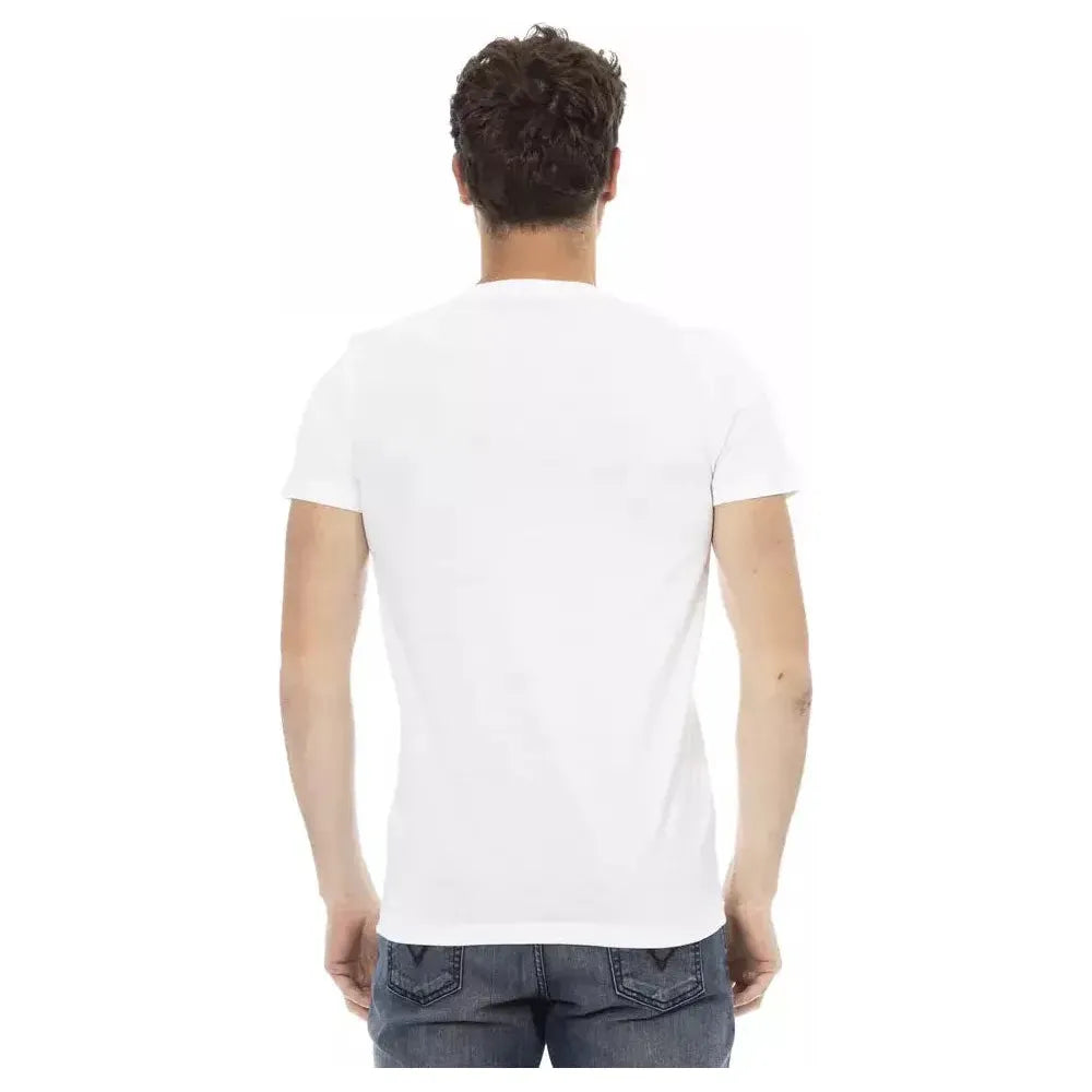 Trussardi Action White Cotton Men's V-Neck T-Shirt Trussardi Action