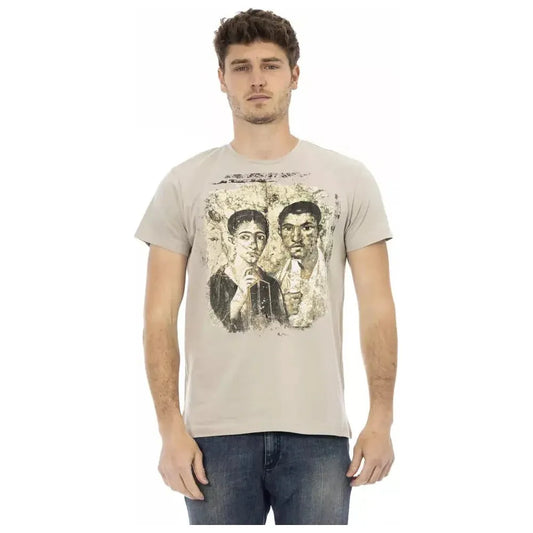 Trussardi Action Beige Cotton Men T-Shirt Trussardi Action