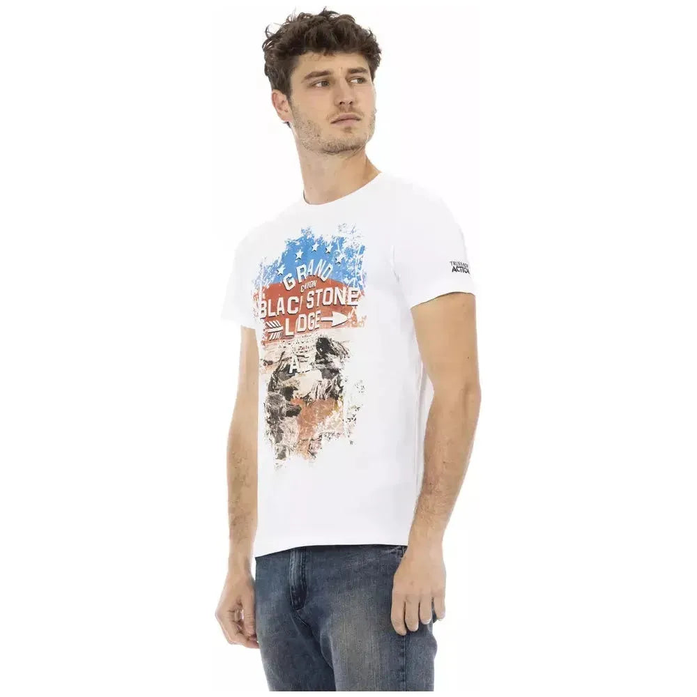 Trussardi Action White Cotton Men T-Shirt Trussardi Action