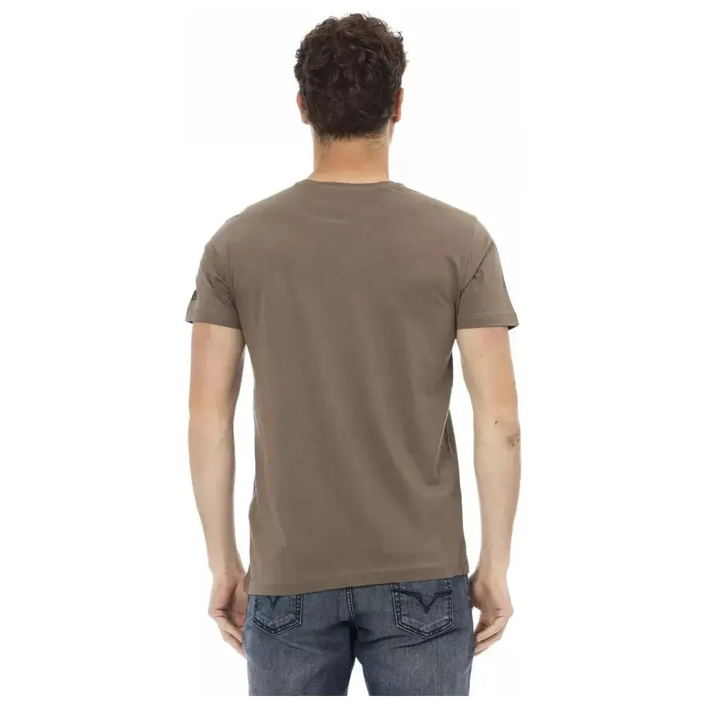 Trussardi Action Brown Cotton Men T-Shirt Trussardi Action