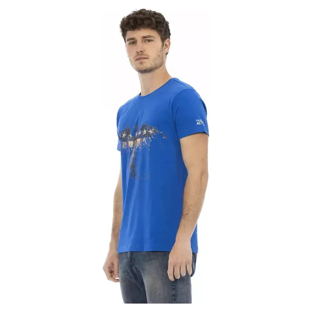 Trussardi Action Blue Cotton Men T-Shirt Trussardi Action